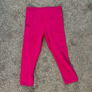 Zyia Pocket Lite-N-Tight Hi Rise Capri- Party Pink Size 8-10